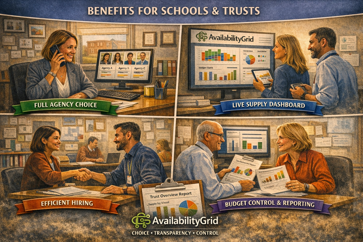 Schools and trusts benefit from using Lot1 GCA agencies with AvailabilityGrid image